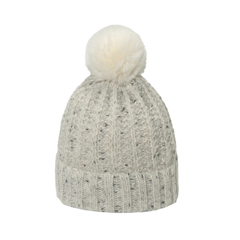 Wholesale Winter Beanie Blended Yarn Plus Velvet Thickened Knitted Hat